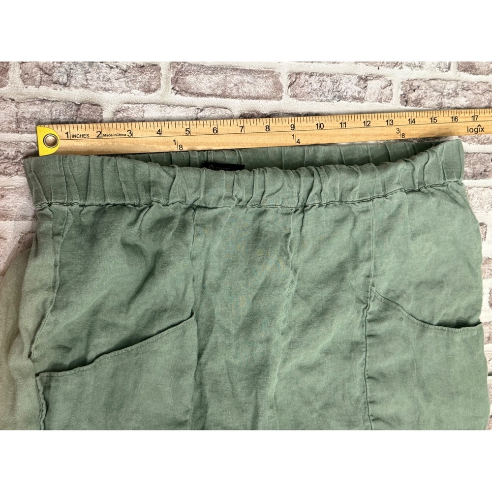 Quince European Linen Tapered Ankle Pants Light Cargo Green Large - Picture 6 of 9